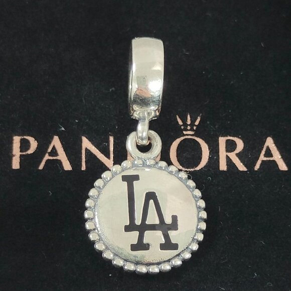 Pandora Los Angeles Dodgers MLB Logo Dangle Charm S925 Silver with box - Picture 1 of 6